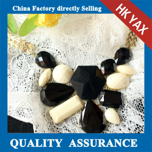N146 stone white and black necklace china supply